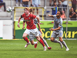 26.07.2021: Der Aufsteiger aus Freiburg holt beim 0:0 gegen Wehen Wiesbaden den ersten Punkt in der 3. Liga. Foto: Achim Keller